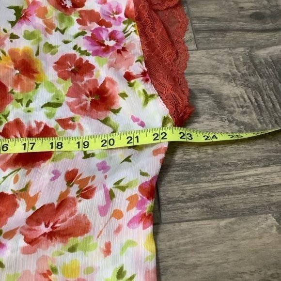 Vintage Y2K Oscar de la Renta Pink Label Chiffon Floral Robe XL - Picture 3 of 8